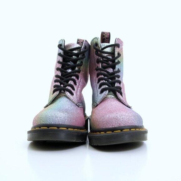 EUC Dr. Martens 1460 Pascal Rainbow Glitter Lace Up Boots in Multicolors Size 6 - Picture 4 of 16